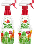 Veggie Wash Fruit and Vegetable Wash, 16 Fluid Ounce, Pack of 2 | Ideal for Cleaning Produce, Kosher, Vegan, Plant-Derived Ingredients, Unscented, No Parabens, Packaging May Vary