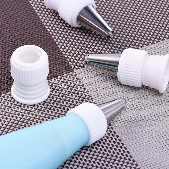 Shappy 12 Pcs Piping Bag Couplers for Cake Decorating Icing Tips | 12 Pcs Piping Bag Couplers, Plastic Standard Couplers for Cake Decorating Frosting Icing Nozzles, 1.2 x 1 Inch
