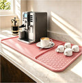 2 In 1 Extra Large 16"x28" Silicone Coffee Bar Mat Accessories for espresso Machine Detachable Dish Drying Rug Heat Resistant Kitchen Cafetera Barista Items Pink Room Decor Funny Cut Girls Gifts
