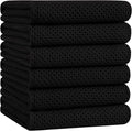 Homaxy 100% Cotton Oversized Waffle Weave Kitchen Towels 6-Pack, Black | 20 x 28 Inches, Ultra Soft Absorbent Dish Towels, Quick Drying Large Cleaning Towels