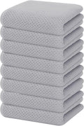 Homaxy 100% Cotton Waffle Weave Kitchen Dish Towels 8-Pack, Light Gray | 13 x 28 Inches, Ultra Soft Absorbent Dish Towels, Quick Drying Cleaning Towels