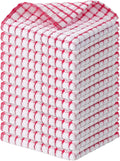Kitinjoy Cotton 12 Pack Terry Kitchen Dish Cloths, Red | 12 x 12 Inches Super Soft and Absorbent Dish Rags, Quick Drying Dish towels for Washing Dishes