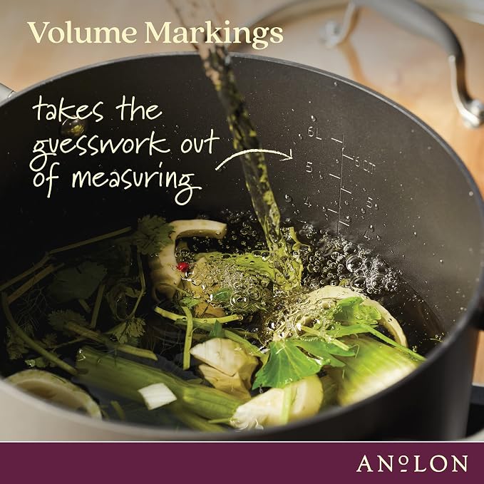 Anolon Advanced Home Hard-Anodized Nonstick Stockpot with Lid, 10 Quart Pot, Nonstick Pot, Moonstone