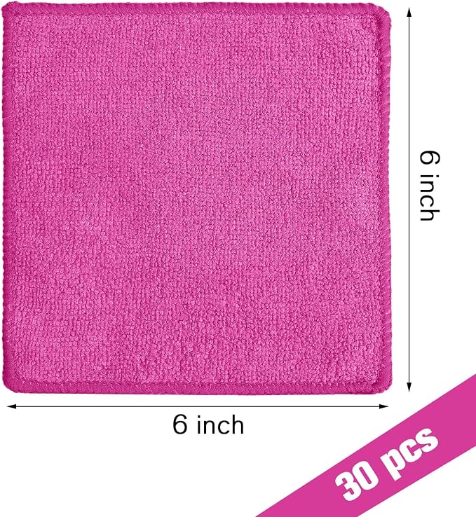 30 Pcs Dry Erase Cloth,6 X 6 Inch,Pink | Cleaning Rags Reasonable Whiteboard Cloth Kitchen Towels Microfiber Towels Cars Wash