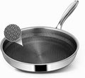 Frying Pans, 10-inch Hybrid Frying Pans Stainless Steel Skillets, Dishwasher & Oven-Safe, Stay-Cool Handle, PFOA Free Cookware, Compatible with All Cooktops