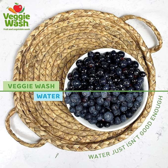 Veggie Wash Organic Fruit and Vegetable Wash, 16 Fluid Ounce, Pack of 3 | Ideal for Cleaning Produce, Vegan, Plant-Derived Ingredients, Unscented, No Parabens, Packaging May Vary