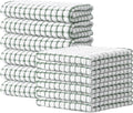 Kitinjoy Cotton 12 Pack Kitchen Towels and Dishcloths Sets, Grass Green | 16 x 25 Inch & 12 X 12 Inch Dish Towels Bulk, Super Soft and Absorbent hand towels for kitchen Drying