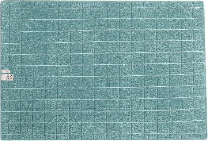 Microfiber Dish Towels - Soft, Super Absorbent and Lint Free Kitchen Towels - 8 Pack (Lattice Designed Lake Blue Colors) - 26 x 18 Inch