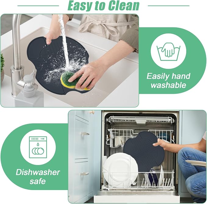 Silicone Heat Resistant Trivet Pad for Ninja Crispi Air Fryer | Non-Slip Mat for Countertops, Easy-Clean, Compatible with Ninja Air FN101GY/FN101SG/FN101ST (Dark Gray)