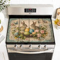 Stove Top Cover for Electric Stove 28.4 x 20.5 Inch Non Slip Stove Mat Oil Proof Easter Bunny Eggs Glass Cooktop Protector Kitchen Mat