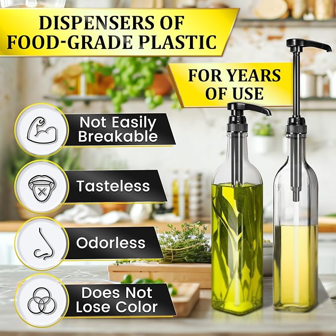 4 Pcs Coffee Syrup Pump Set for 750ml Bottles, Long Tube (Black) | Pumps for Syrup Bottles; 0.3 oz per Press; Food-Grade Plastic, Adjustable Tube, Lockable Mechanism; for Various Liquids