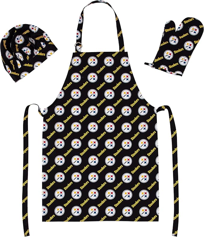 Northwest NFL unisex-adult 3-piece Apron, Oven Mitt and Chef Hat Set