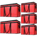 Bodaon 5-Pack Insulated Food Delivery Bag, XXX-Large Bag Without Hard Bottom, Red