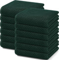 Homaxy 100% Cotton Waffle Weave Kitchen Dish Towels 12-Pack, Blackish Green | 13 x 28 Inches, Ultra Soft Absorbent Dish Towels, Quick Drying Cleaning Towels