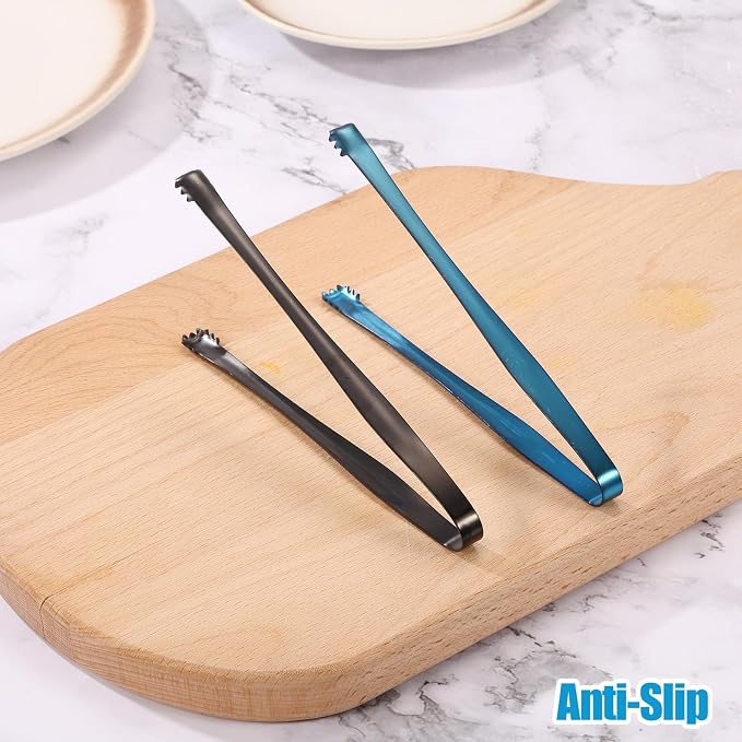 2pcs Egg Chalaza Membrane Removal Tool, Stainless Steel Toothed Egg Chalaza Remover Eggshell Fragment Remover Kitchen Tongs for Cooking Bakers Chefs (Black, Blue)