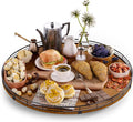 AMH 21-Inch Walnut-Finish Wooden Lazy Susan Organizer for Dining Table | Smooth rotating oak tray with walnut finish for dining tables, kitchen counters, pantries and cabinet storage.