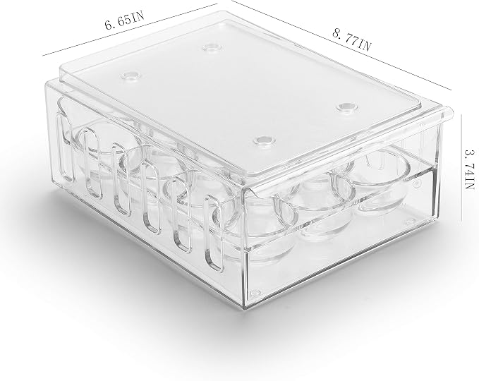 Egg Holder for Refrigerator Drawer Type Egg Container for Refrigerator BPA Free Fridge Organizer-12 Egg Storage,Stackable