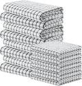Homaxy Kitchen Towels and Dishcloths Set, Set of 16, Grey | Cotton Terry Kitchen Dish Towels, Super Soft and Absorbent Dish Cloths, 16 x 25 and 12 x 12 Inches