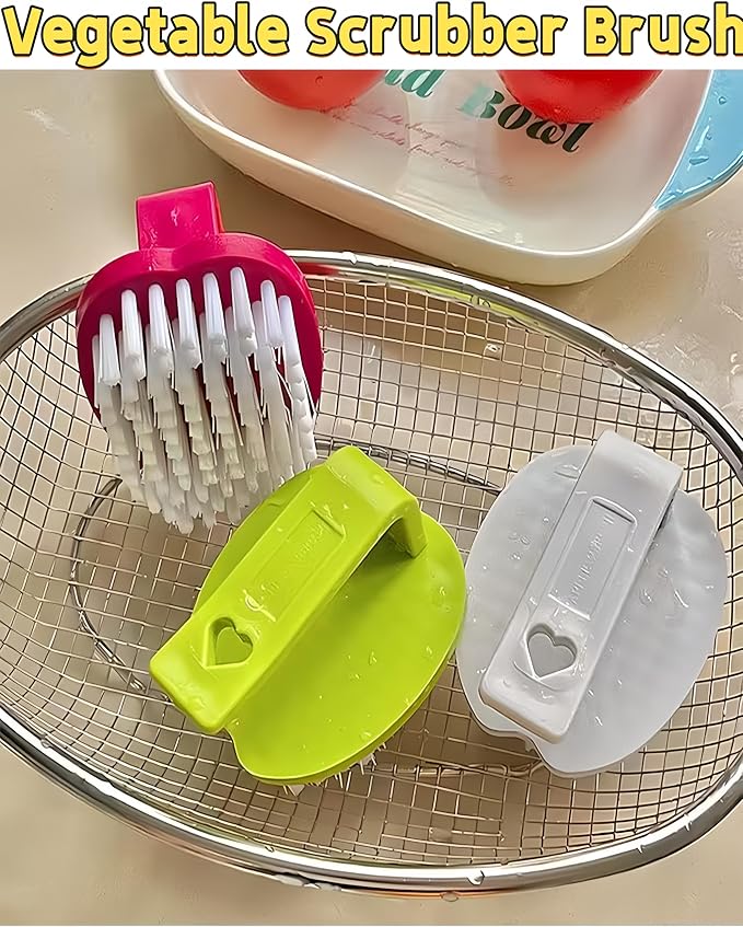 Vegetable Scrubber Brush -2 Pack Fruit and Vegetable Brushes Stiff Bristles | Vegetable Brush Scrubber for Food,Veggie Wash Brush,Vegetable Cleaner Brush for Fruits,Potatoes,Carrots & Firm Produce