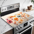 Colorful Poppy Floral Stove Top Covers for Electric Stove, Electric Gas Stove Pad Heat Resistant Range Cooktop Protector for Home Decor Kitchen 28"x20"