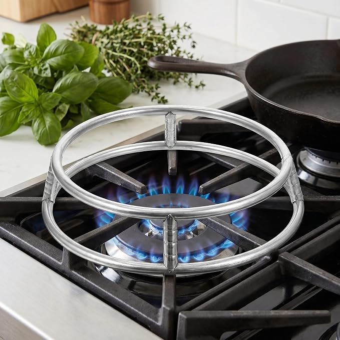 Wok Ring for Electric Stove 11.5 Inch Stainless Steel Wok Rack Support Stand for Gas Hob and Grill Heavy Duty Round Rack Stand for Kitchen Cookware Heat Resistant