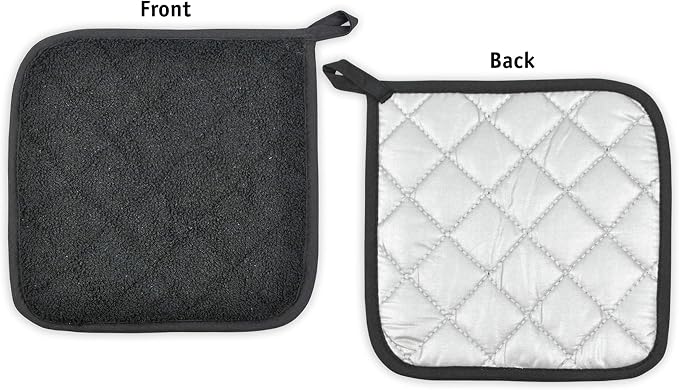 DII Basic Terry Collection Quilted 100% Cotton, Potholder, Yellow, 3 Piece