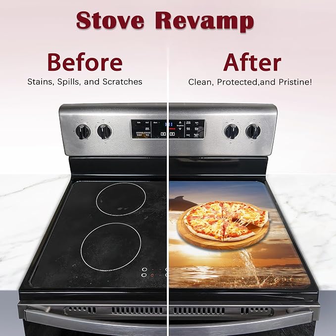 Shark Ocean Stove Top,Ceramic Cover Glass Cooktop Heat Resistant Stove Top Covers Mat Prevents Scratching Stoves/Counter/Washer Protector,28x20 in