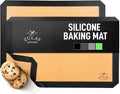Zulay Kitchen Silicone Baking Mat 2 Pack – 16.5"×11.6" BPA-Free Reusable Baking Sheet, Heat Resistant 480°F – Non-Slip Border, Perfect for Cookies, Bread, Pastries & Oven Use - (Black)