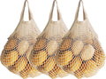 3 pack Reusable Grocery Bags Cotton Net Shopping Tote Ecology Market String Bag Mesh Beach Bags Produce Vegetable Bags