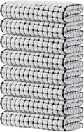 Kitinjoy Cotton 8 Pack Terry Kitchen Towels, Black | 16 x 25 Inches Super Soft and Absorbent Dish Towels, Quick Drying hand towels for kitchen Drying
