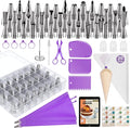 Kootek 90 Piping Bags and Tips Set Frosting Piping Kit for Beginners & Pros | Storage Case, Baking Supplies Kit, 55 Numbered Icing Tips, 20+2 Piping Bags, Pattern Chart, for Cupcake Cookie Cake Decoratin