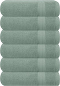GLAMBURG Ultra Soft 6-Piece Hand Towel Set 16x28-100% Ringspun Cotton - Durable & Highly Absorbent Hand Towels - Ideal for use in Bathroom, Kitchen, Gym, Spa & General Cleaning - Jade