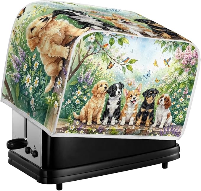 Corgi Rottweiler Print Toaster Cover Floral Butterfly Print Toaster Oven Cover Anti Fingerprint Bread Maker Machine Covers for Home