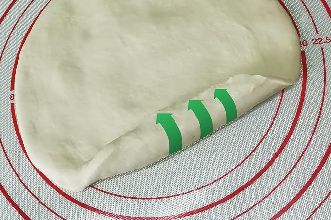 Yansumi silicone pastry non stick baking mat with measurement fondant mat with three sizes for silicone baking mat, counter mat, dough rolling mat,fondant/pie crust mat (Red, 24"L x16"W)