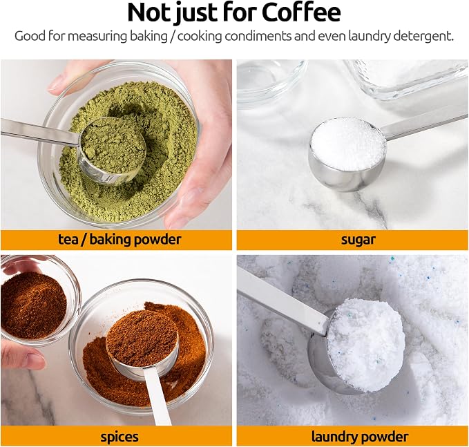 U-Taste Coffee Scoop 1 Tablespoon, 4.3in Long Handle Tbsp Measuring Spoon | 18/8 Stainless Steel Tablespoon Scoop, Long Metal Coffee Spoon Scooper, Coffee Meansure Scoop for Ground Coffee Bean Espresso