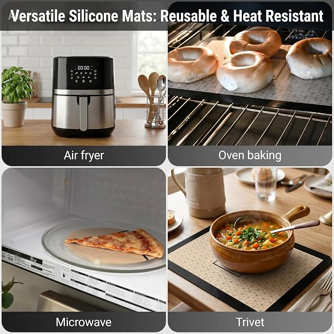 Induction Cooktop Mat - Silicone Stove Cover, Stove Mat, 2 Pack 7.8”(20cm) | Scratch Protector for Magnetic Stove, Non-Slip Pads for Pots and Pans, Protects Induction Stove from Spills and Scratches