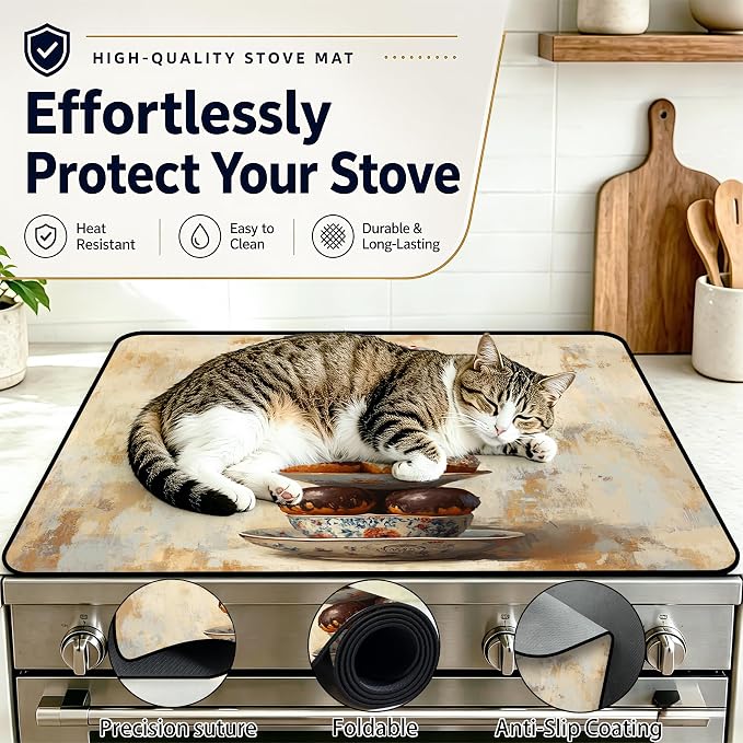 Stove Top Covers with A Non-slip Rubber Coating—protect Your Stove from Scratches, Extend Countertop Space, and Add A Classic Kitchen Touch.