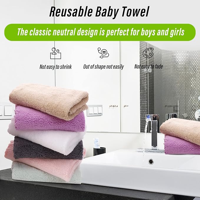 TENSTARS 12 Pack Premium Washcloths Set - Quick Drying- Soft Microfiber Coral Velvet Highly Absorbent Wash Clothes - Multipurpose Use as Bath, Spa, Facial, Fingertip Towel (Multicolored)
