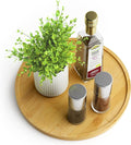 Lazy Susan Organizer Homerays 10 Inch Non-Skid Bamboo Lazy Susan for Kitchen Rotating Spice Rack for Kitchen Cabinet, Wood Turntable for Kitchen Countertop Organizer
