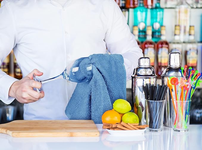 Utopia Towels Kitchen Bar Mops, Pack of 24, 16 by 19 Inches, 100% Cotton Ring Spun, Super Absorbent Towels, Multi-Purpose Cleaning Towels for Home and Kitchen Bars
