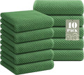 Homaxy 100% Cotton Waffle Weave Kitchen Towels, 10-Pack, Grass Green | Ultra Soft Absorbent Dish Towels, Quick Drying Cleaning Towels, 13 x 28 Inches