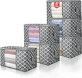 90L Large Storage Bags, 6 Pack Clothes Storage Bins Closet Organizers | Foldable Storage Containers, with Reinforced Handle, for Clothing, Blanket, Comforters, Bed Sheets, Pillows and Toys