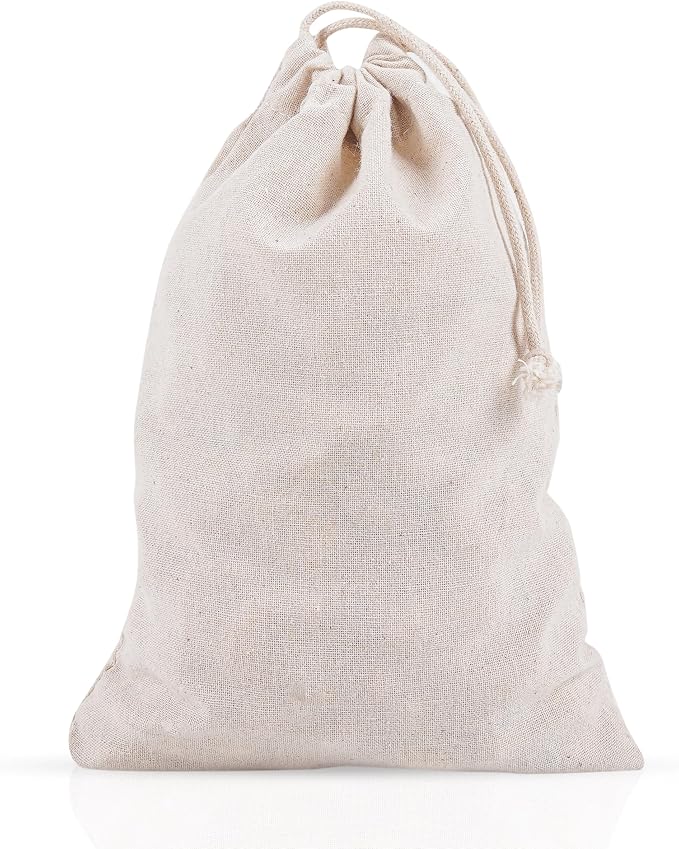 Marubhumi Cotton Storage Bags with Drawstrings - XX-Large 19x23 3 Pack Multipurpose 3 Pcs Muslin Bulk Flour Sack Bags Food Produce Natural Potato Onion Bag
