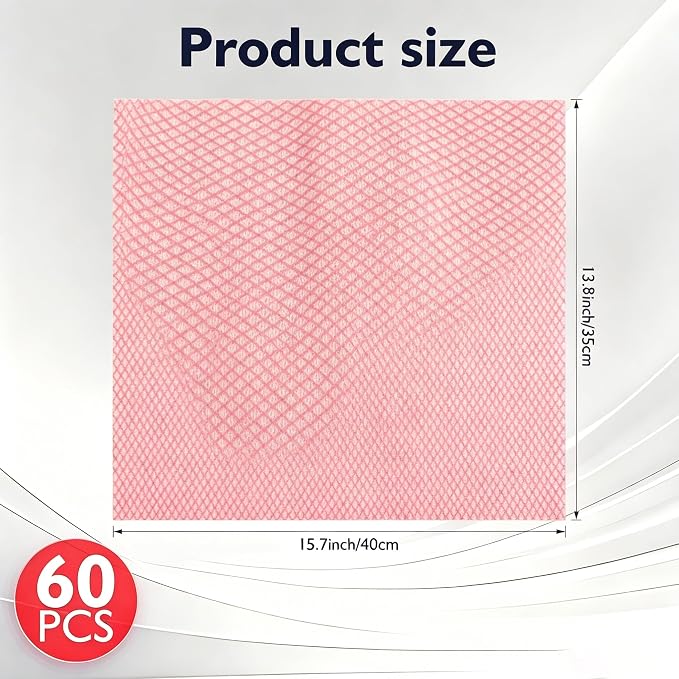 60Pack Disposable Dish Cloths for Kitchen,13.8x15.7 Cleaning Wipes | Disposable Cleaning Cloths, Daily Cleaning Towel for Bathroom, Office (Blue)
