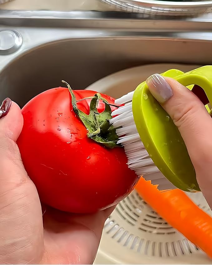 Vegetable Scrubber Brush -2 Pack Fruit and Vegetable Brushes Stiff Bristles | Vegetable Brush Scrubber for Food,Veggie Wash Brush,Vegetable Cleaner Brush for Fruits,Potatoes,Carrots & Firm Produce
