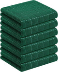 Homaxy 100% Cotton Terry Kitchen Towels, 6 Pack, Dark Green | Ultra Soft and Absorbent Dish Towels for Kitchen, Suitable for Drying and Washing Dishes