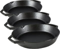 Lodge 10.25 Inch Pre-Seasoned Cast Iron Skillet - Dual Assist Handles - Use in Oven, on Stove, on the Grill, or Over a Campfire - Black (Pack of 3)