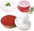 Meykers 5” Hamburger Press Patty Maker, 100 Paper, Burger Mold 4-10 oz Meat | Porcelain & 304 Stainless Steel, Dishwasher Safe, Large Burger Shaper, Puff-Up Prevention Design, for Kitchen Grill Griddle