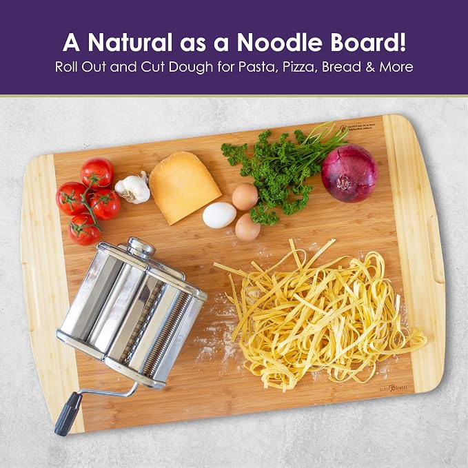 Totally Bamboo 30" x 20" Bamboo Wood Extra Large Cutting Board, Stove Top Cover or Over the Sink Chopping Block, Noodle Board and Giant Charcuterie Serving Tray