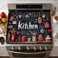 Electric Stove Top Cover for Glass Top, Chalkboard Kitchen Decor – Heat Resistant Flat Stove Top Covers, Decorative Scratch Protector Mat for Glass Ceramic Cooktop, Non-Slip, 28"x20"